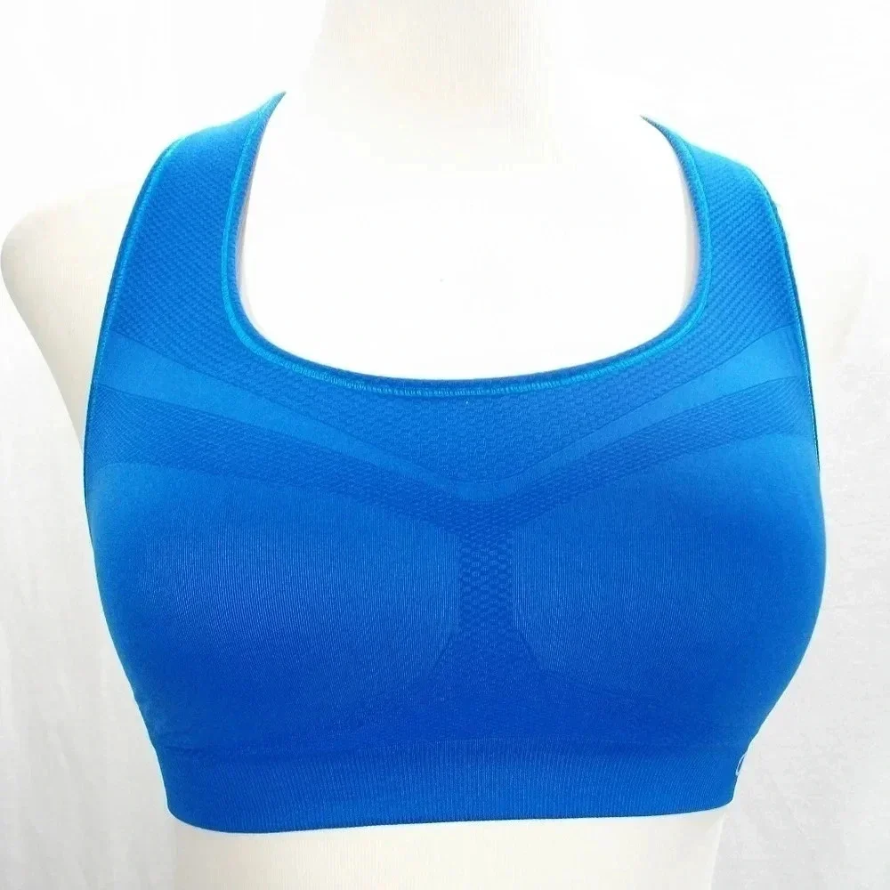 SMALL Champion 2900 Seamless Wire Free Sports Bra Blue NWT